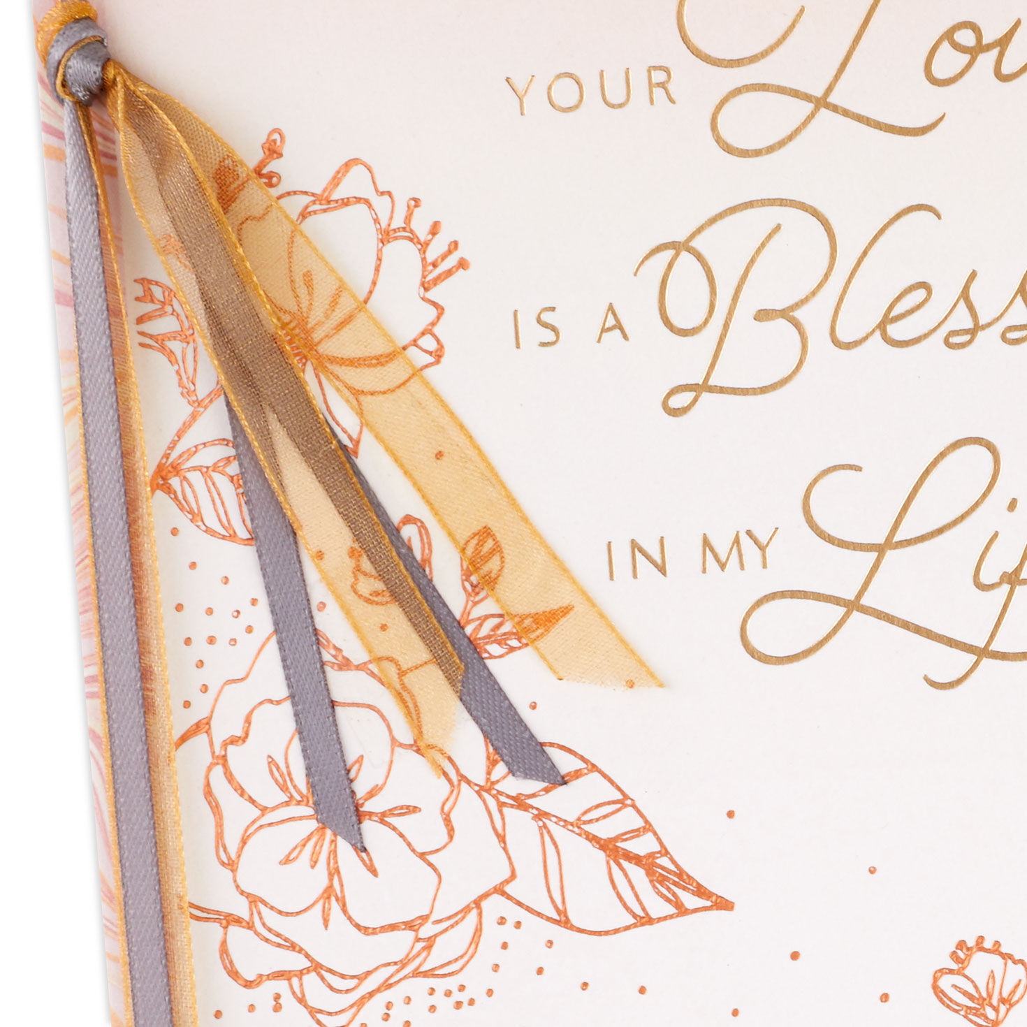 Copper Foil Floral Sketches Love Birthday Card Card Front Detail image number 5
