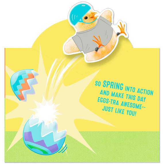 Extreme Sports Chick Pop Up Easter Card, , large image number 2