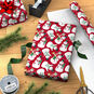Snowmen on Red Christmas Wrapping Paper Roll in use image number 3