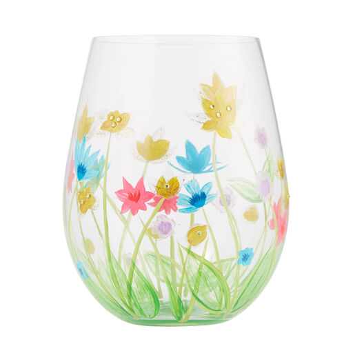Lolita Field of Dreams Handpainted Stemless Wine Glass, 20 oz., 