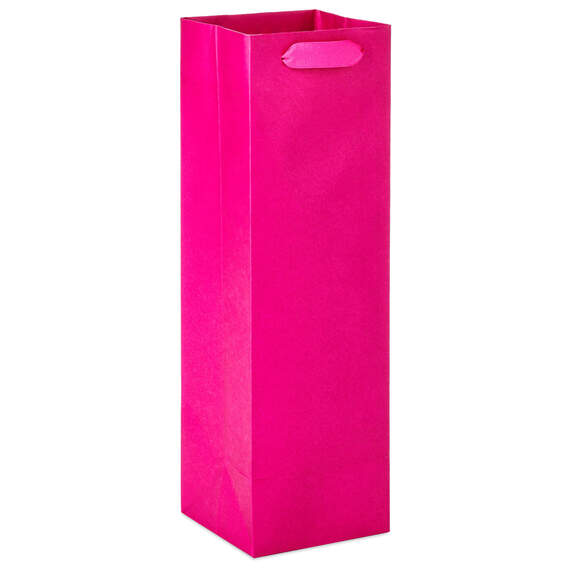 13" Hot Pink Wine Gift Bag, Hot Pink, large image number 5