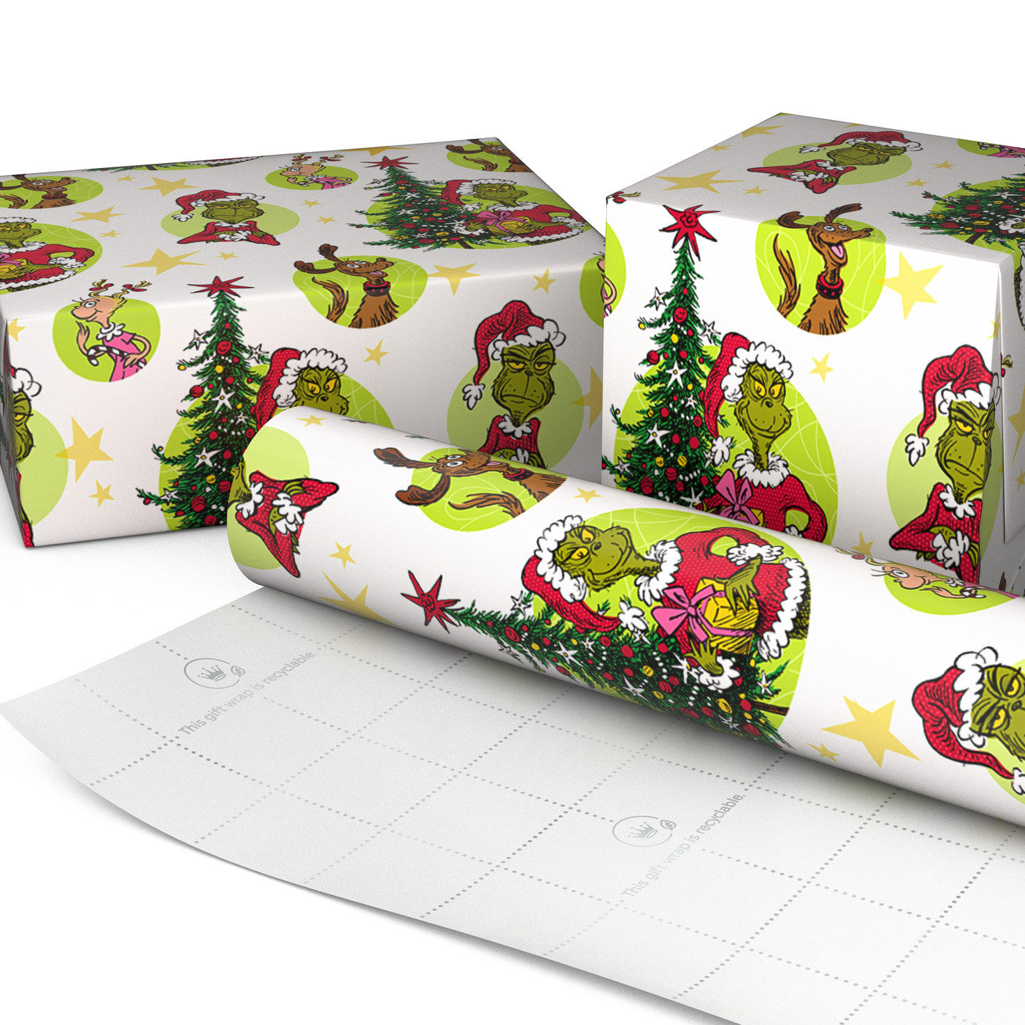 Dr. Seuss Grinch Vignettes Christmas Wrapping Paper Wrapped package image number 2