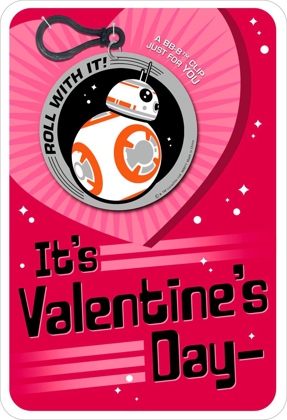 Star Wars™ BB-8™ Droid Jokes Valentine's Day Card With Backpack Clip