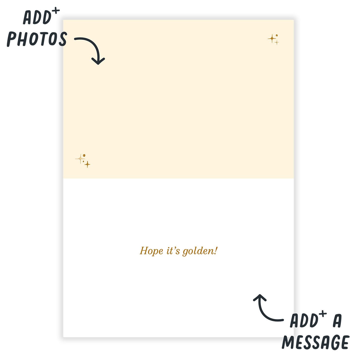 Gold It's Your Day Personalized Birthday Card Open Card indicating personalization image number 3