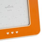 Three Hearts Orange Enamel 4x4 Picture Frame upclose view image number 3