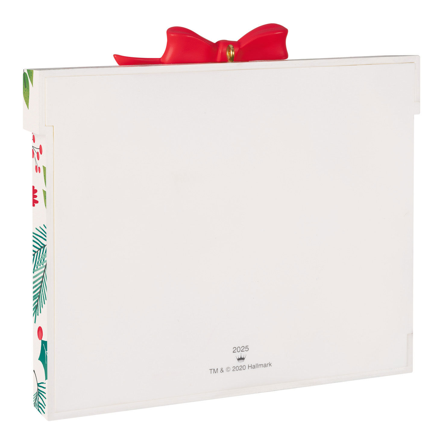 Holly Pattern Gift Photo Frame Keepsake Ornament Back image number 6