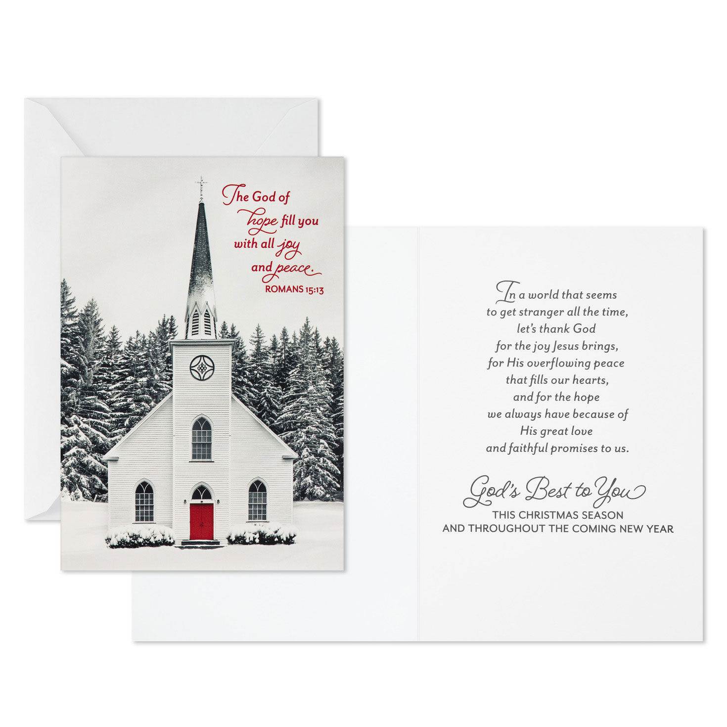 White Church DaySpring Religious Christmas Cards Card Front with Sentiment image number 3