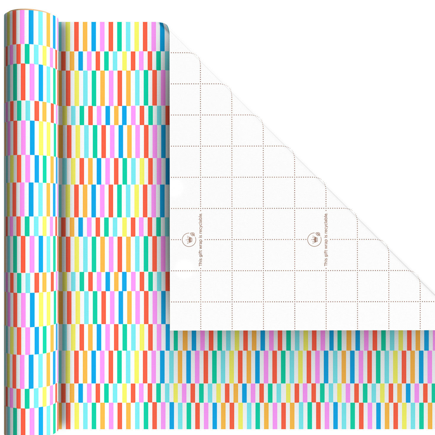 Springtime Brights 3-Pack Assorted Wrapping Paper Mini Roll Bundle, 45 sq. ft. total, , large image number 4