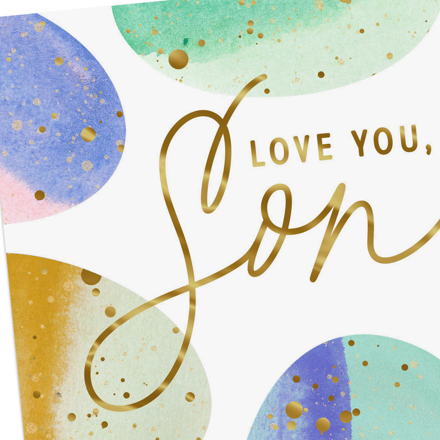 Gold Speckled Painted Eggs Easter Card for Son Card Front Detail image number 4