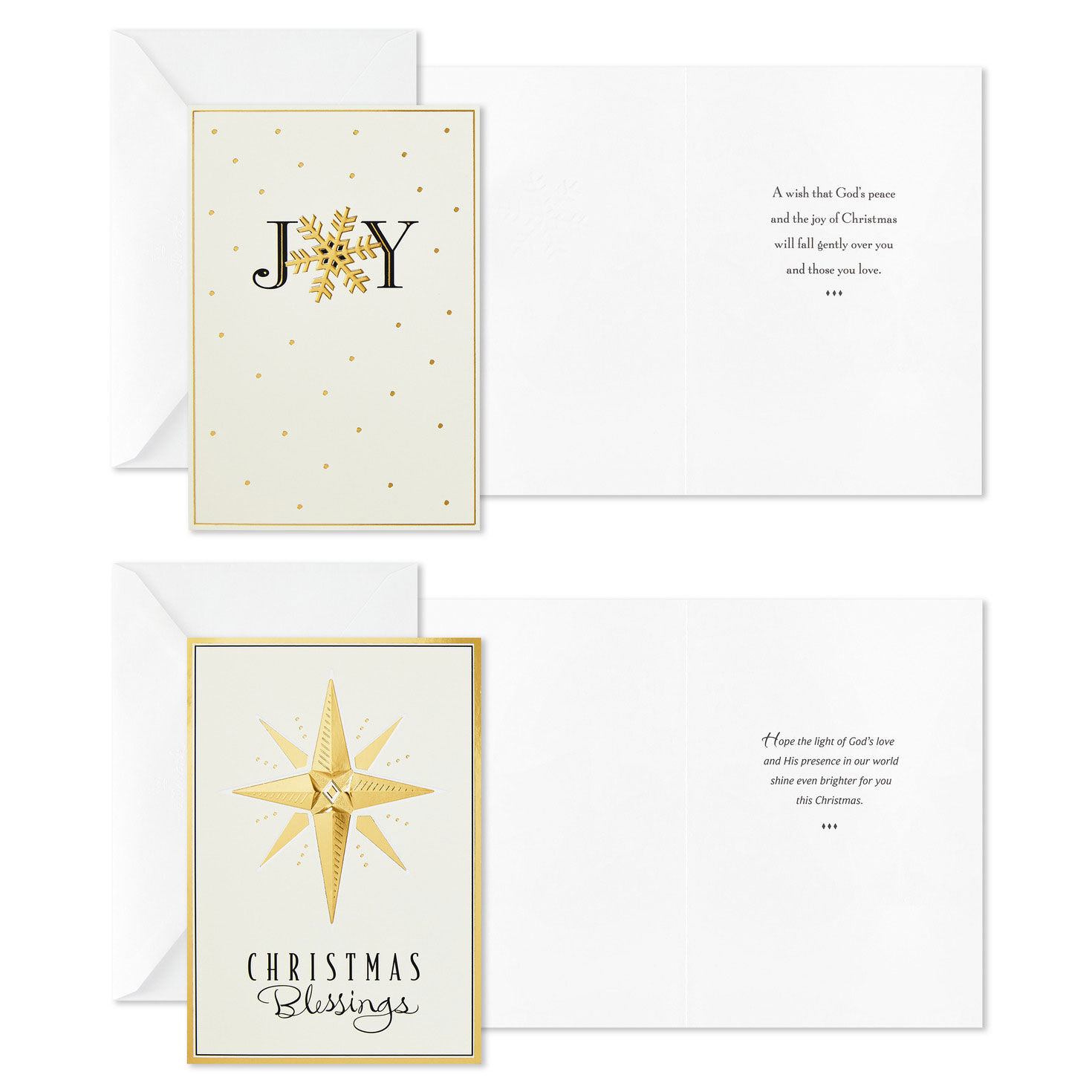 White and Gold Assorted Boxed Christmas Cards Card Front with Sentiment image number 4