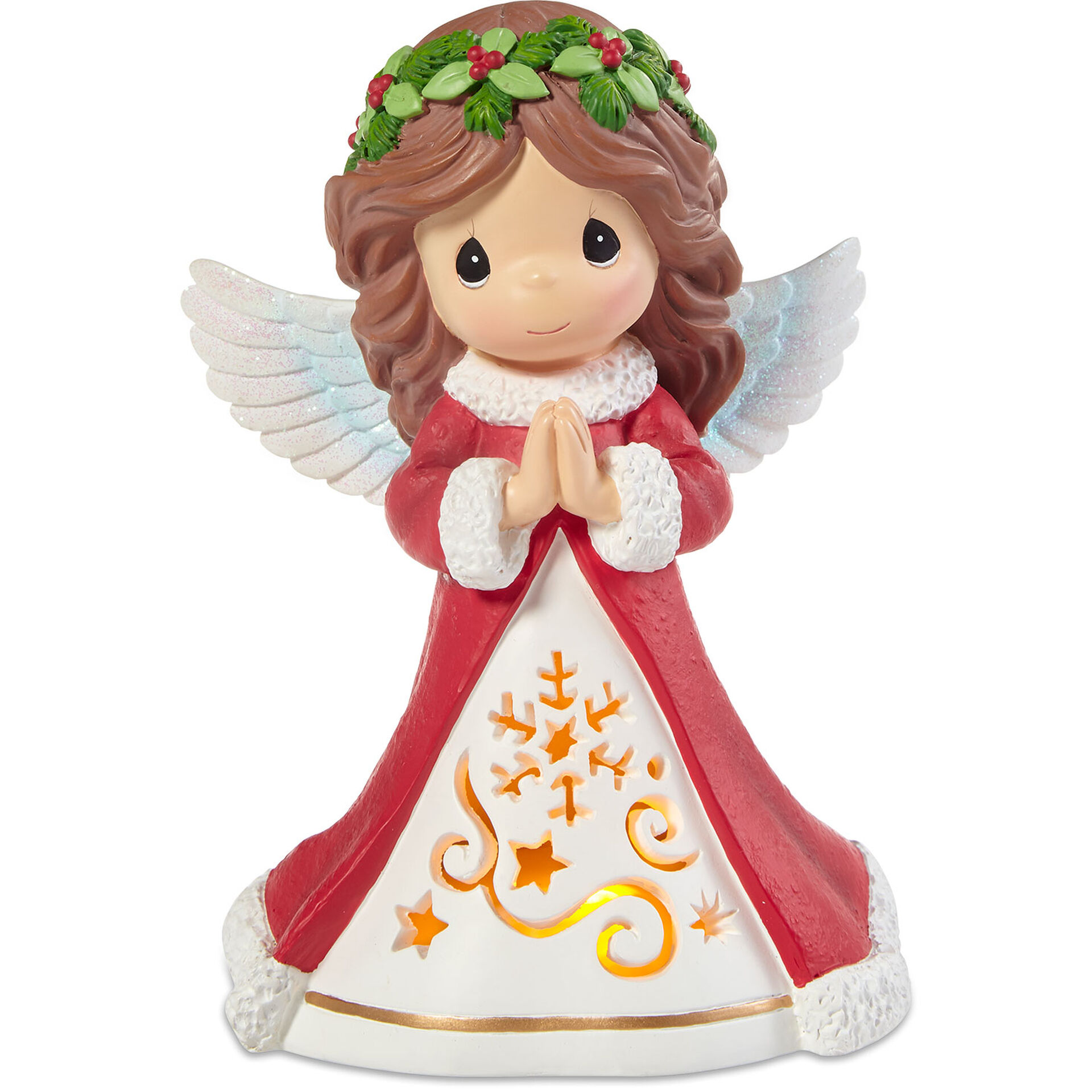 Precious Moment Christmas 2021 Angles Precious Moments May Peace Surround You Angel Musical Figurine With Light 6 Figurines Hallmark
