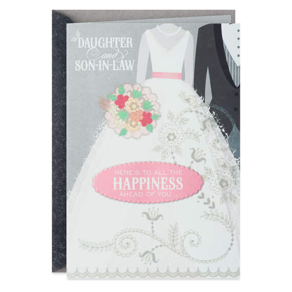 Happiness Ahead Wedding Card for Daughter and Son-in-Law, , large image number 1