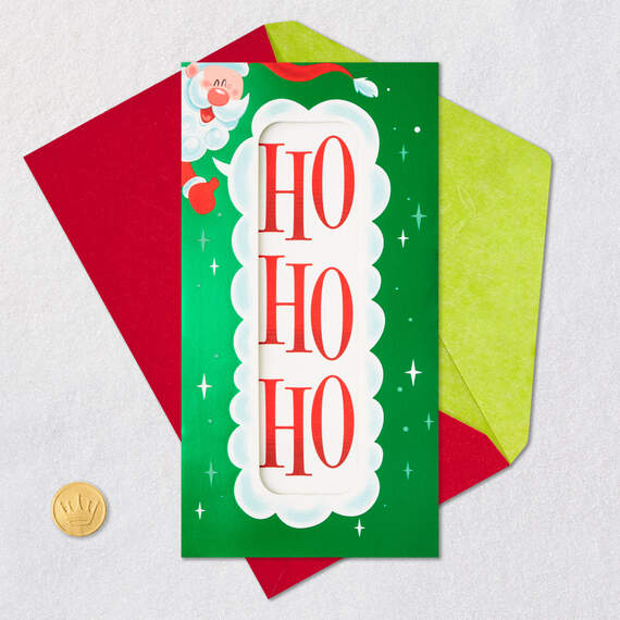 Ho Ho Ho Pop-Up Money Holder Christmas Card, , large image number 6