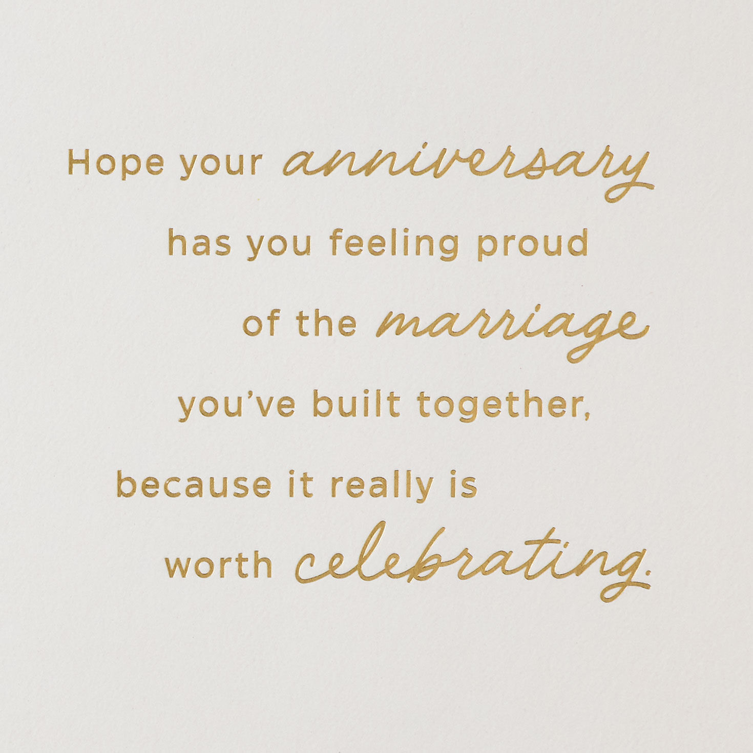 Marbled Gold on Blue Anniversary Card for Couple Sentiment image number 3