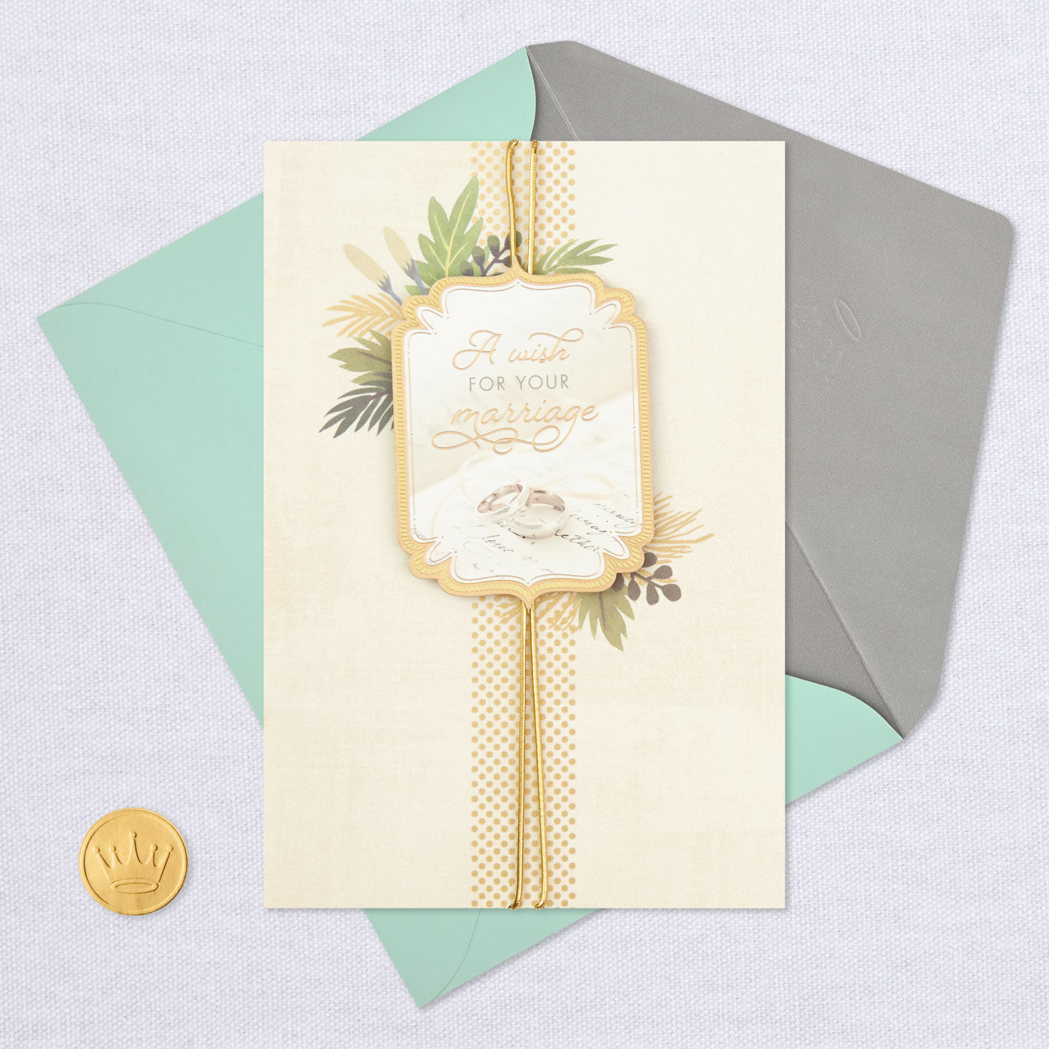 Rings and Flowers Wedding Card  image number 6