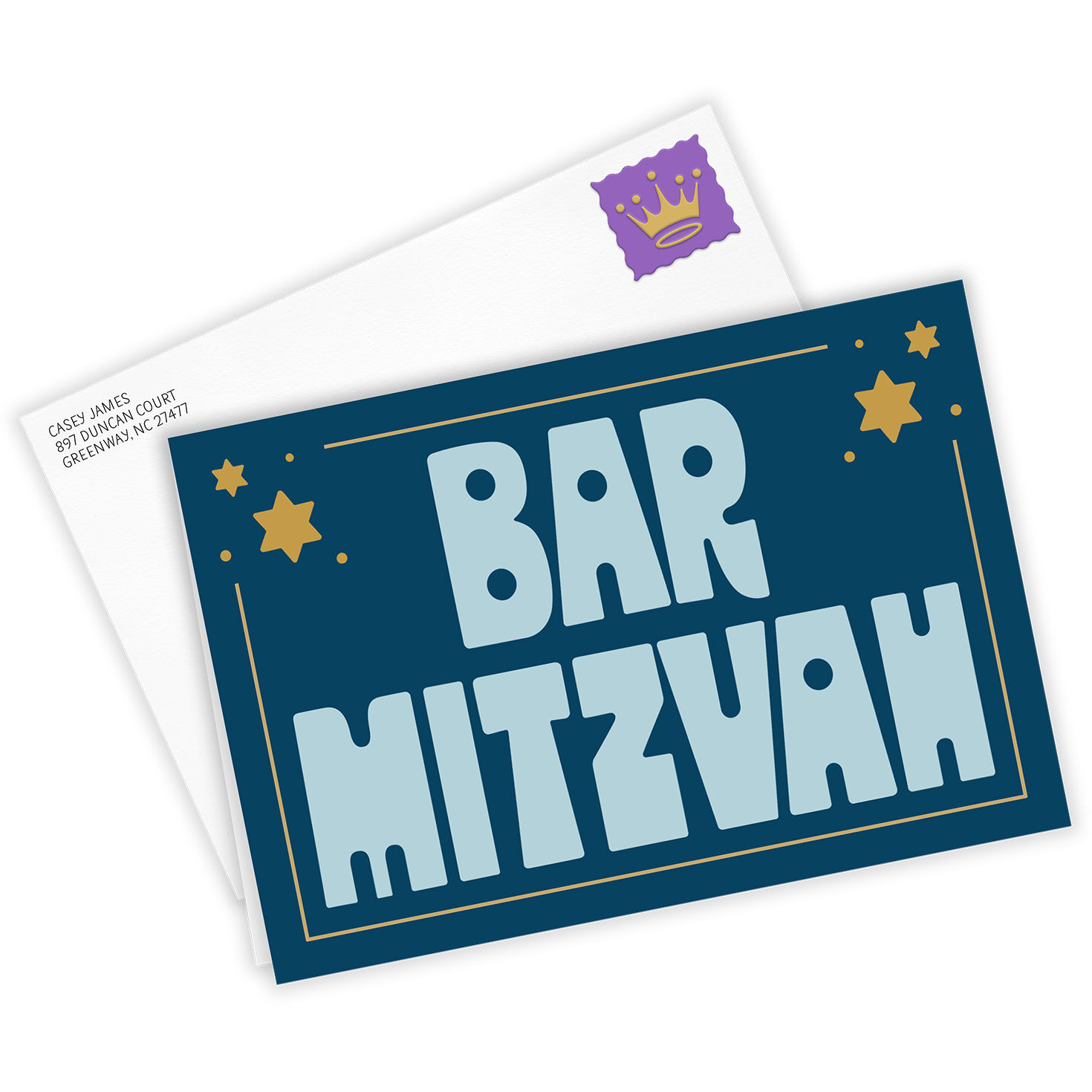Bar Mitzvah Custom Congratulations Card, , large image number 2