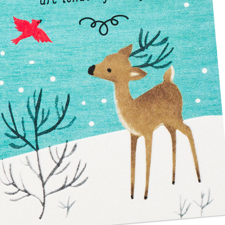 Deer and Bird Christmas Card Card Front Detail image number 5