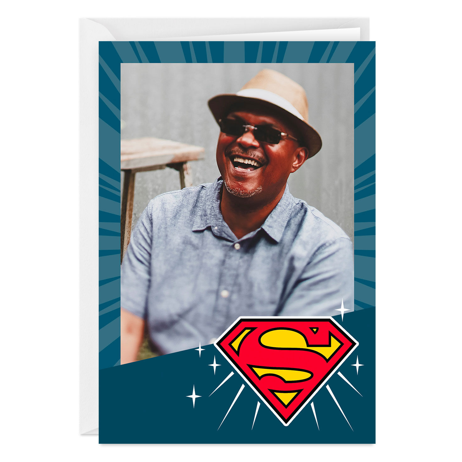Personalized DC™ Superman™ Logo Photo Card