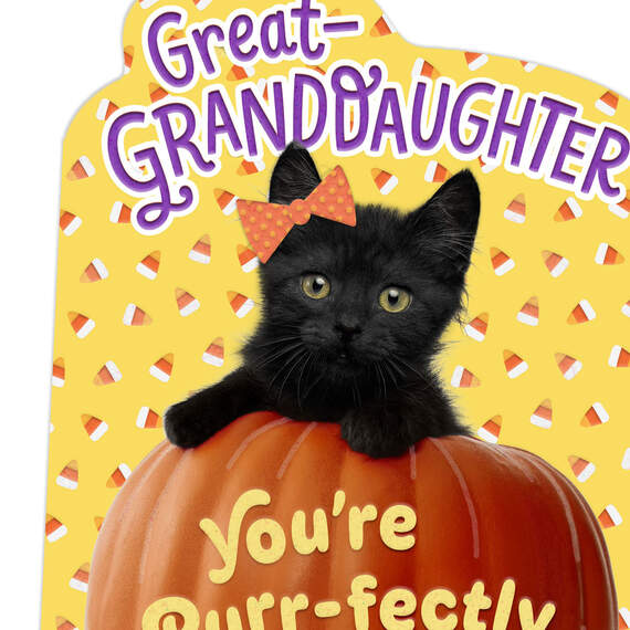 You're Purr-fectly Sweet Halloween Card for Great-Granddaughter, , large image number 4