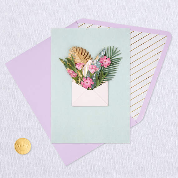 Tropical Plants in Envelope Blank Card, , large image number 4