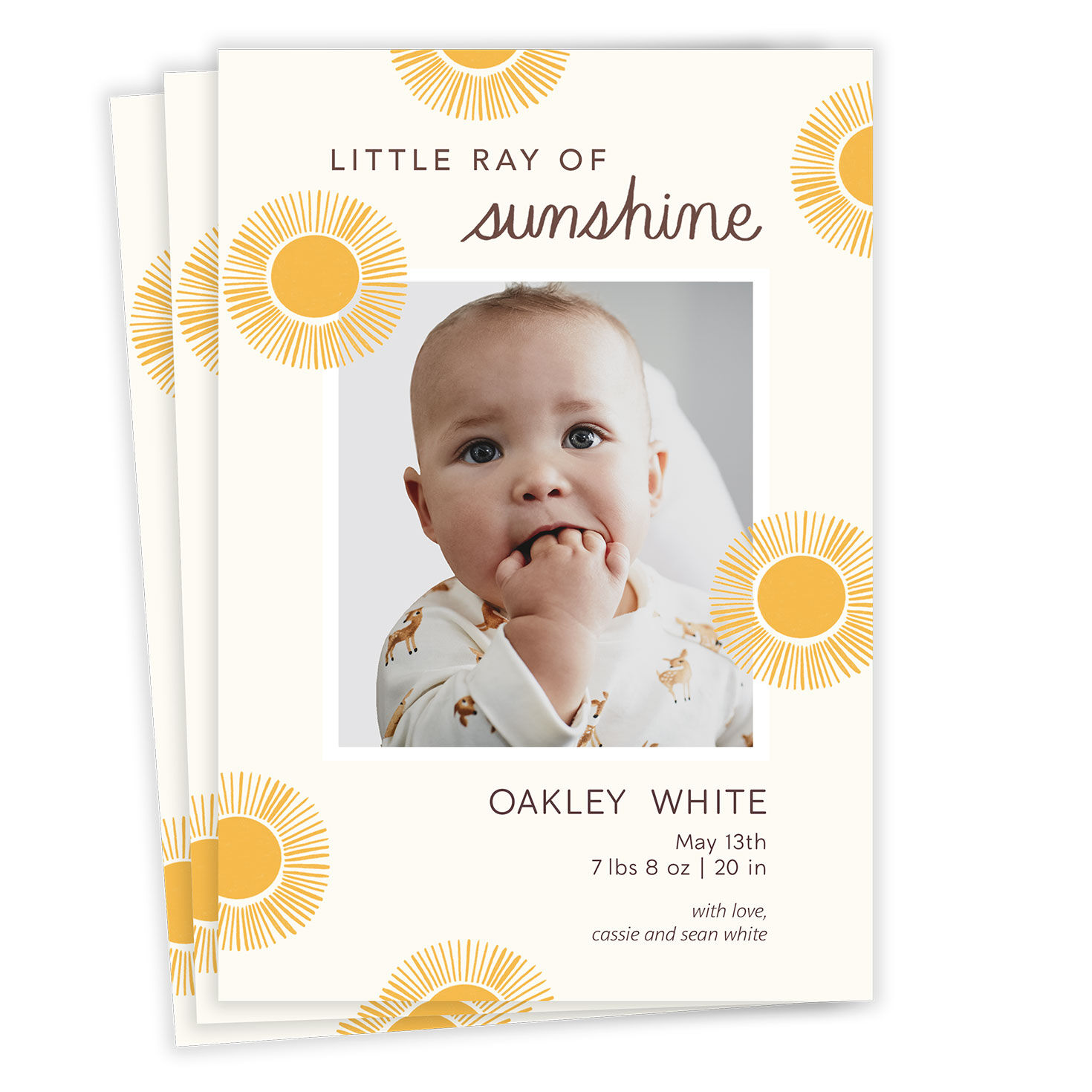 Ray of Sunshine Birth Announcement
