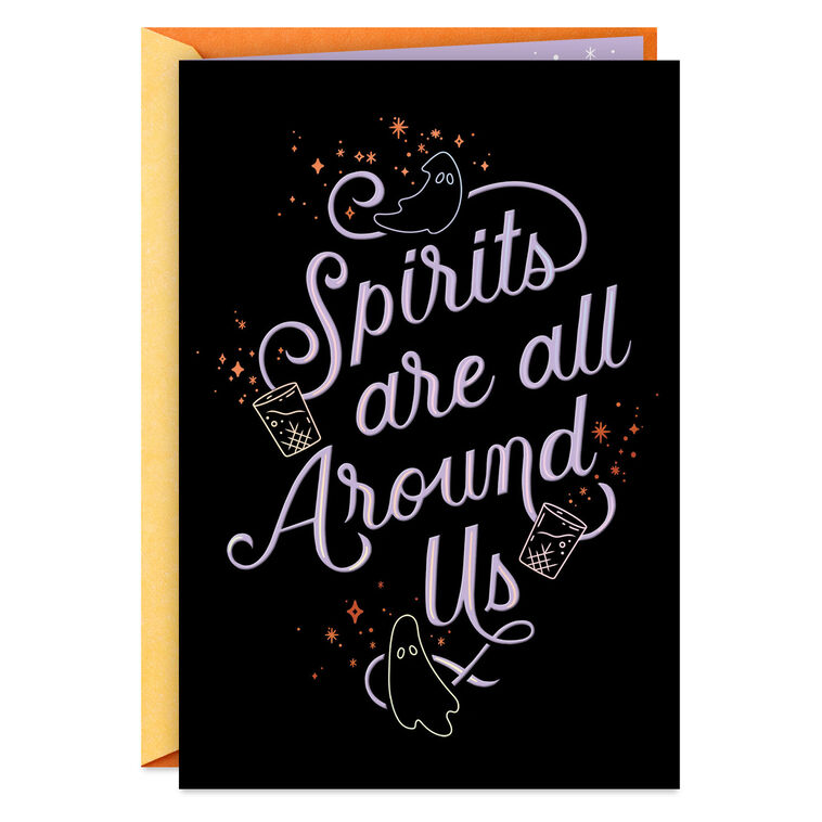 Cocktails and Ghosts Halloween Card