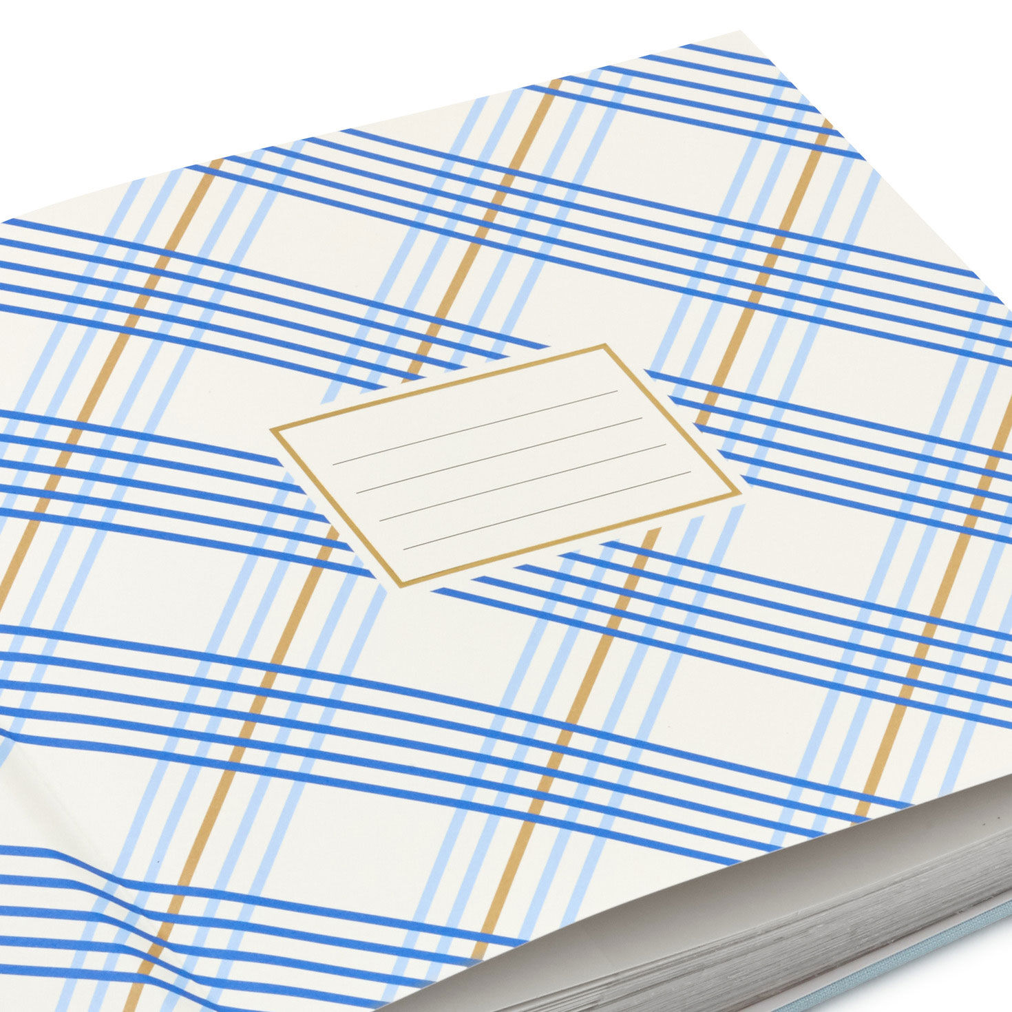 Blue and Gold Happy Memories 2-Up Photo Album closeup view image number 6