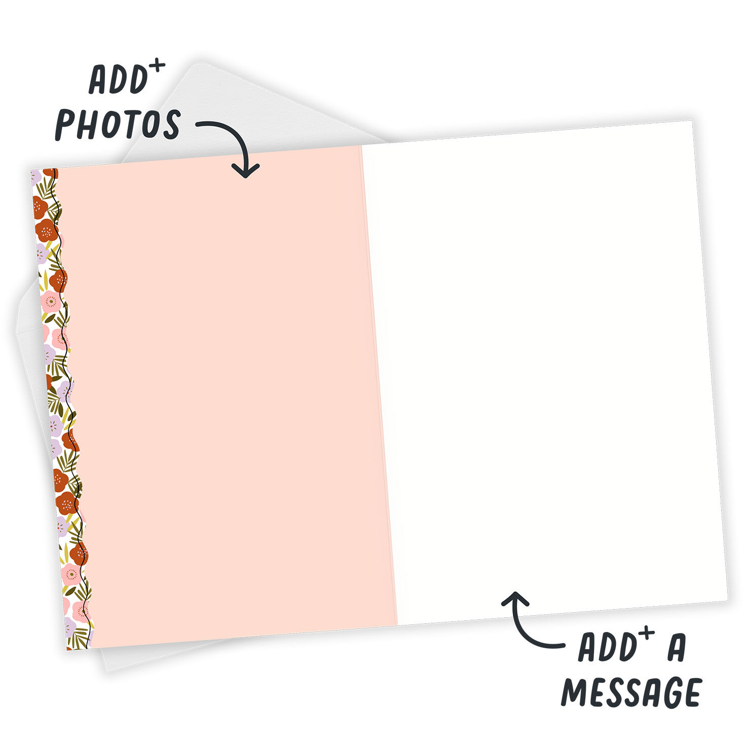 Floral Stationery Personalized Mother's Day Card Open Card with Envelope indicating personalization image number 3