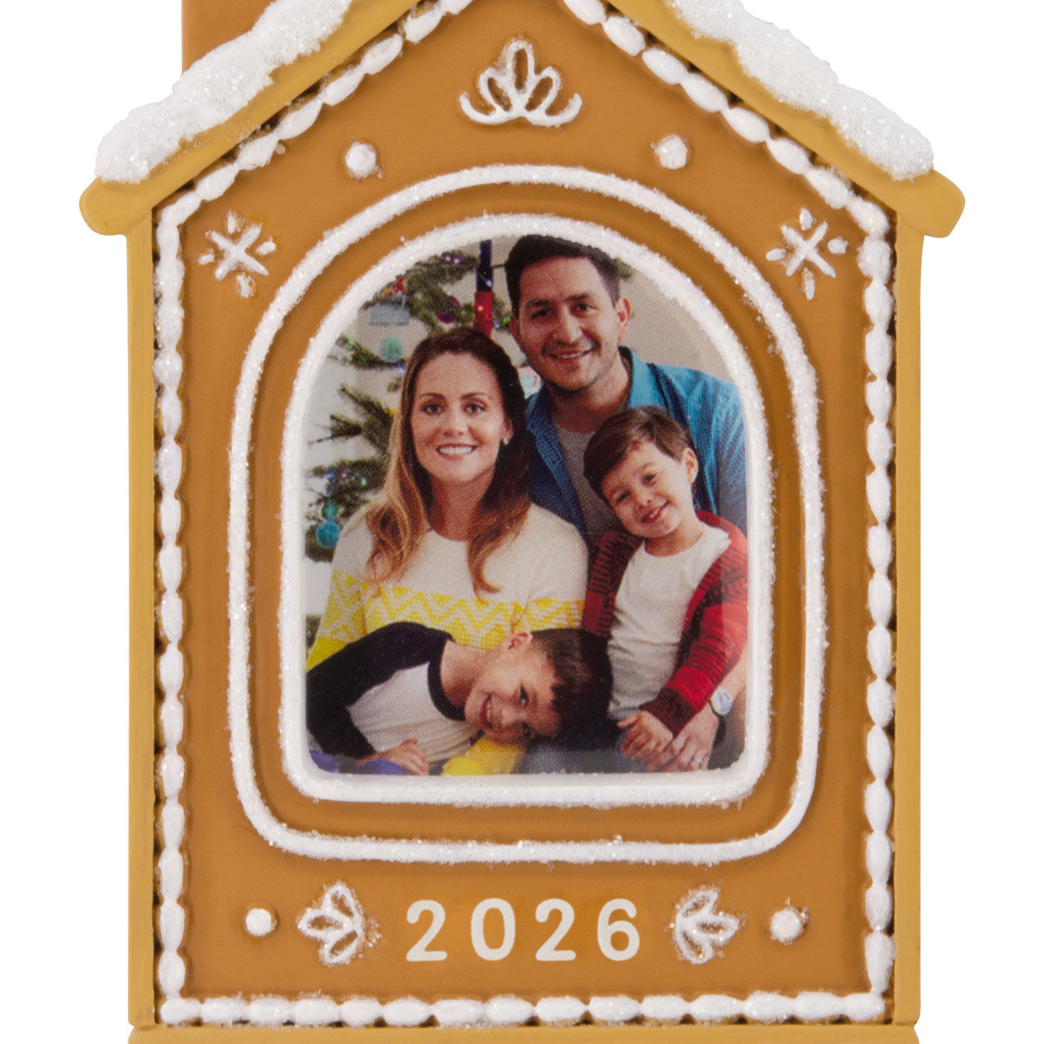 Gingerbread House Photo Frame Christmas Ornament upclose view image number 5