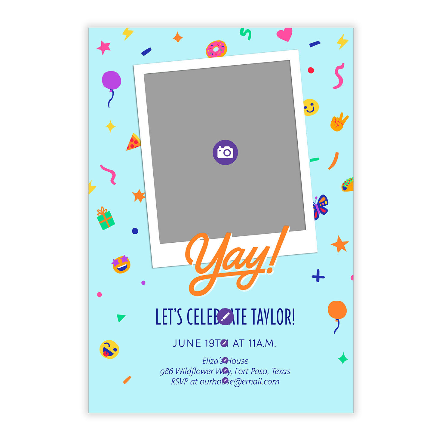 Yay Icons Party Invitation, , large image number 5