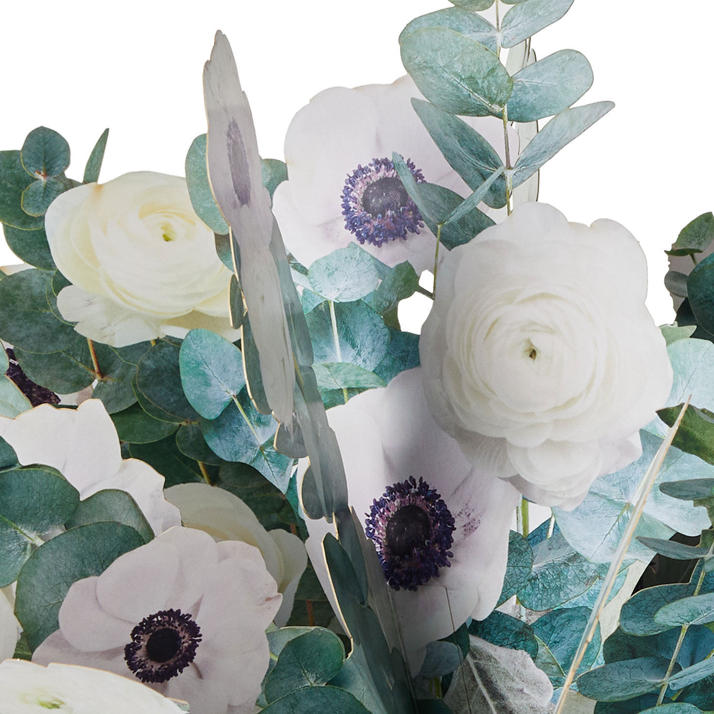 Build-a-Bouquet White and Green Pop-Up Paper Flowers, White and Green Flowers, large image number 4