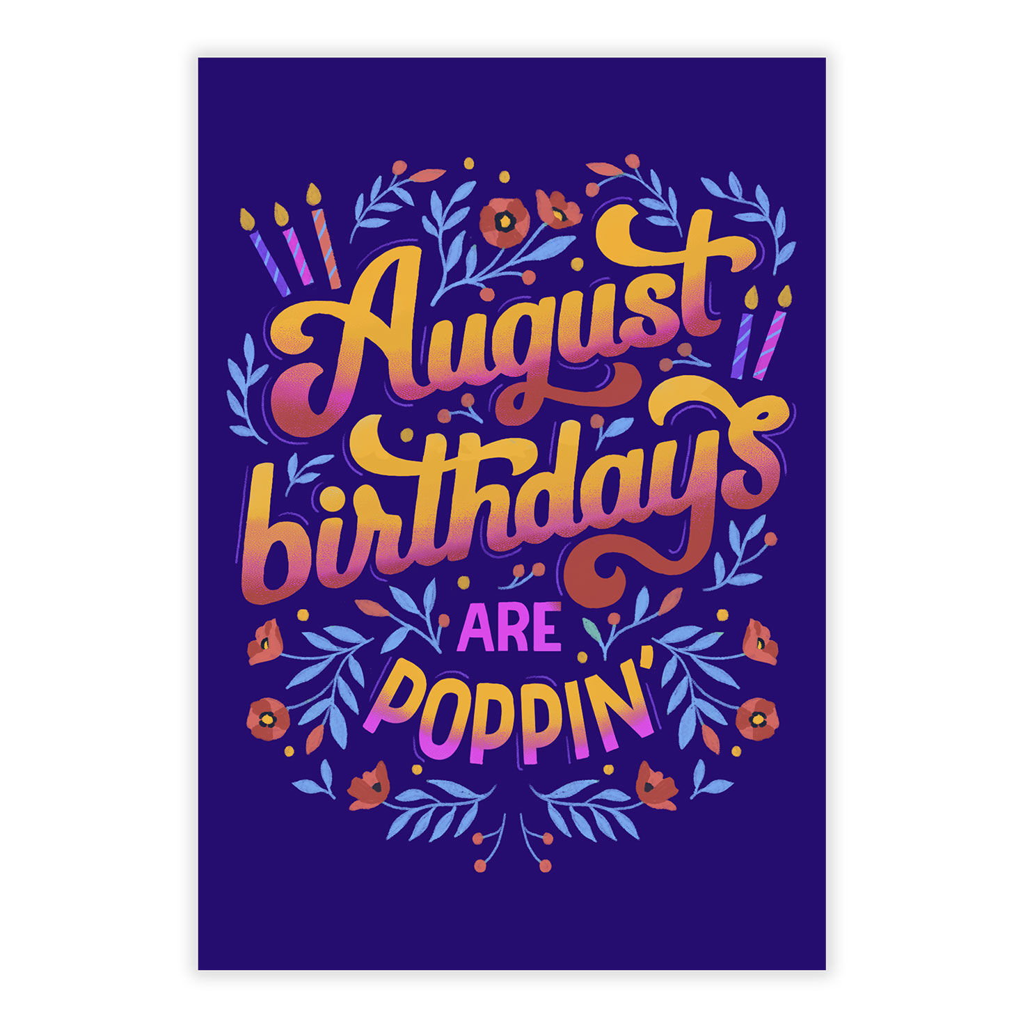 Colorful Letters Flowers Personalized Birthday Card front image number 2