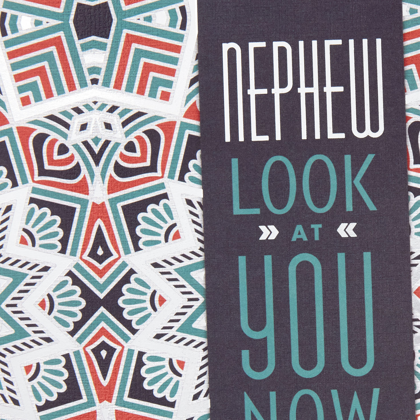 Geometric Pattern Nephew Bar Mitzvah Card Card Front Detail image number 4