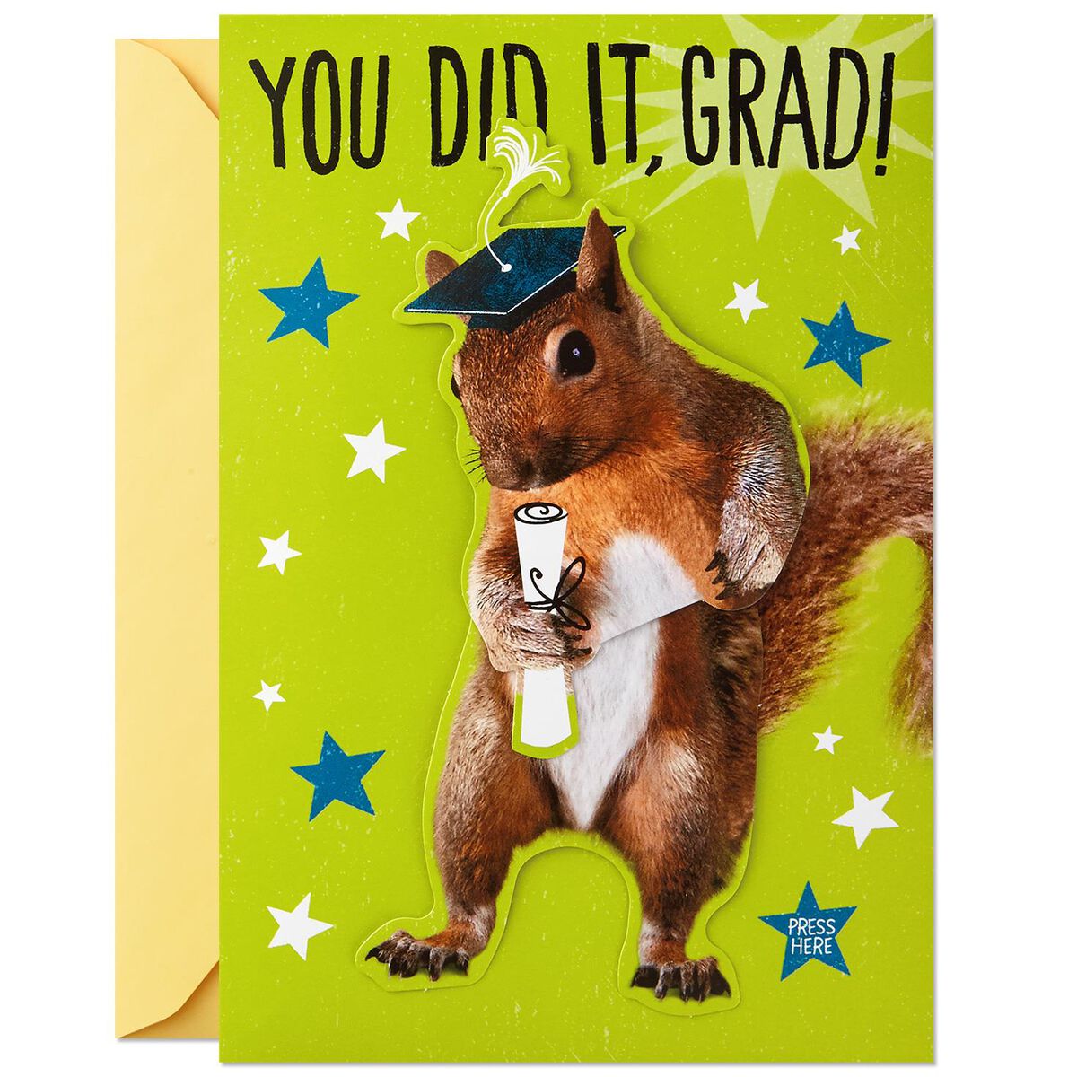 Dancing Squirrel Graduation Sound Card With Motion Greeting Cards