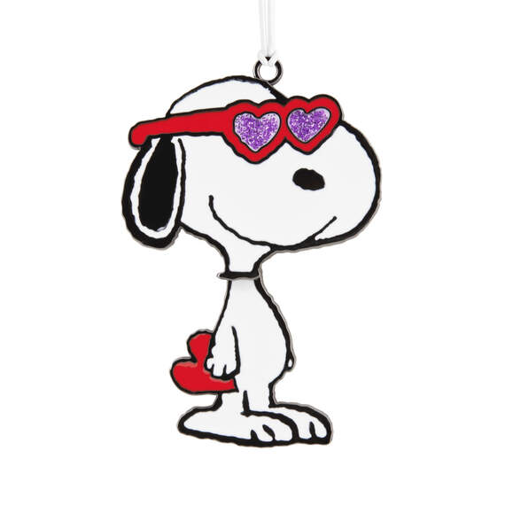 Peanuts® Snoopy With Heart Glasses Moving Metal Hallmark Ornament