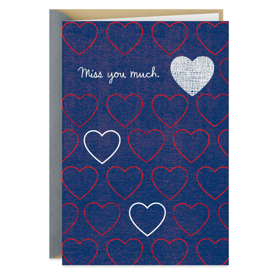 Hearts and Love Military Miss You Card