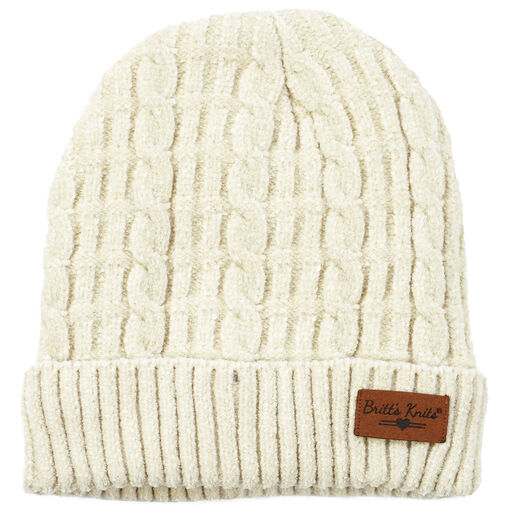 Britt's Knits Oatmeal Chenille Cable Knit Women's Hat, 