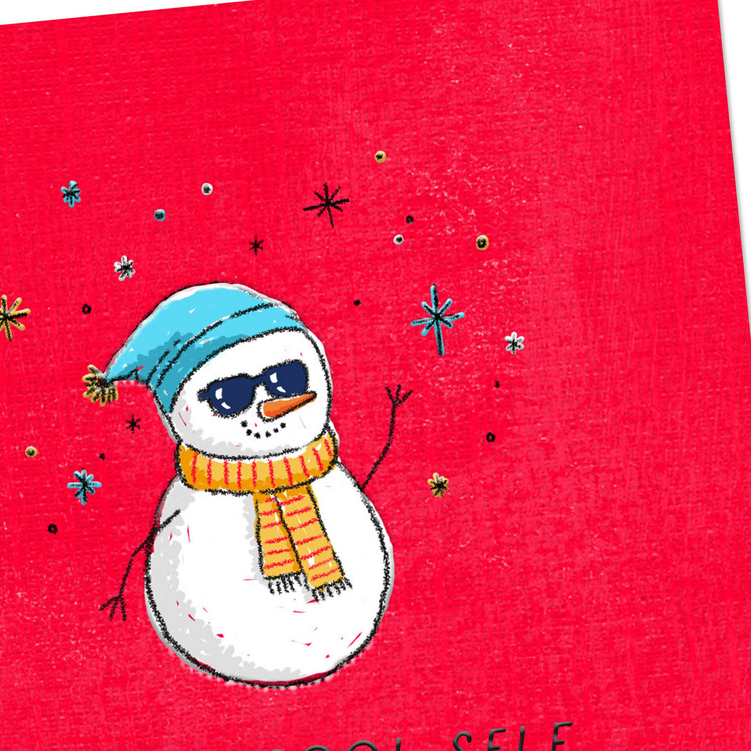 Cool Snowman Sunglasses Christmas Card Card Front Detail image number 4