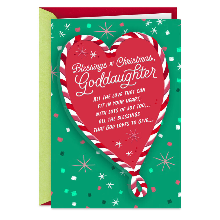 Love and Joy to Fill Your Heart Religious Christmas Card for Goddaughter