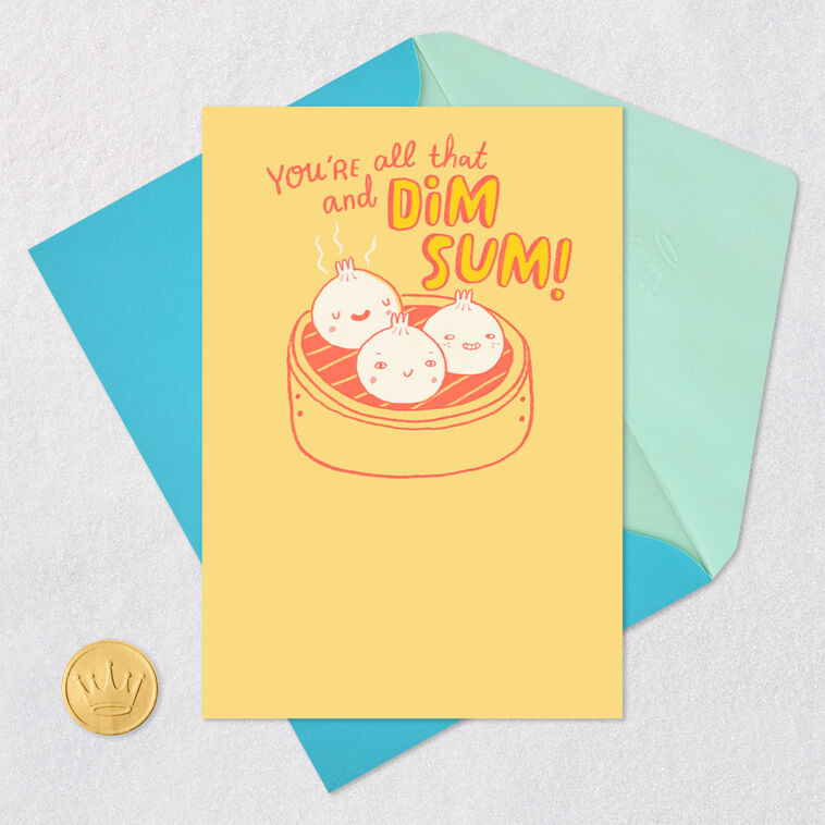 Dim Sum Funny Card for Friend Card Front with Envelope and Gold Seal image number 4