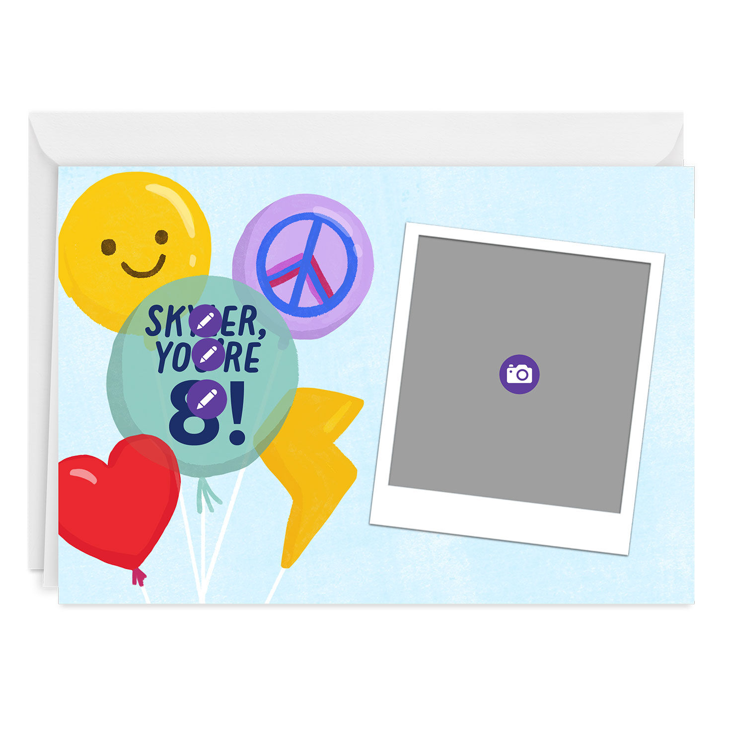 Personalized Balloons Celebration Photo Card  image number 3