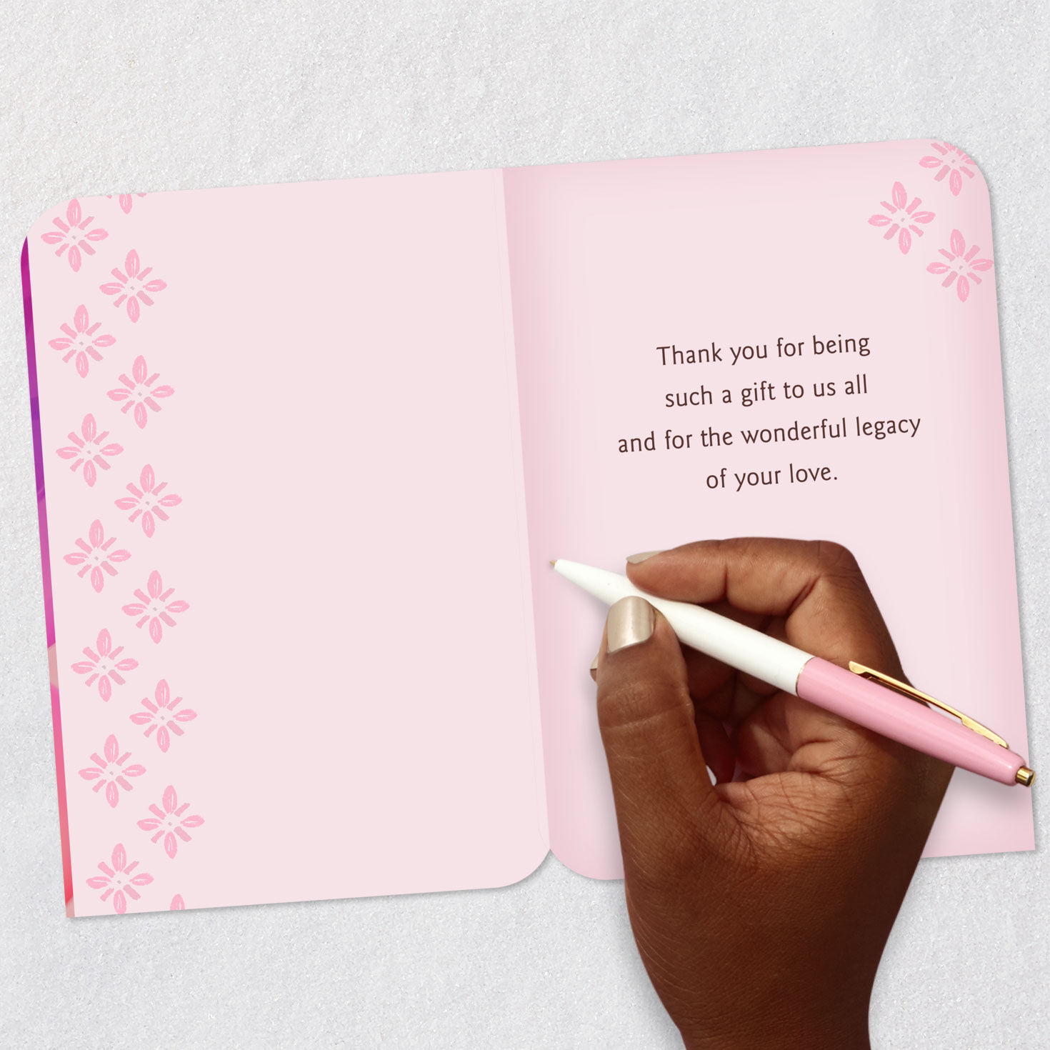 Pink and Purple Balloons Birthday Card Signing card image number 6