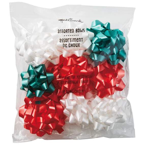 Assorted Crimped Ribbon Gift Bows, Pack of 10, , large image number 2