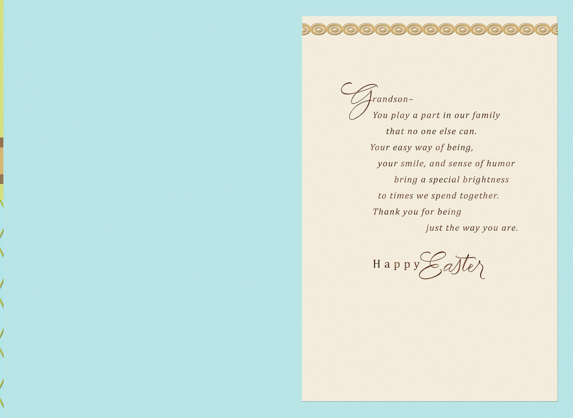 Nest of Robin's Eggs Easter Card for Grandson