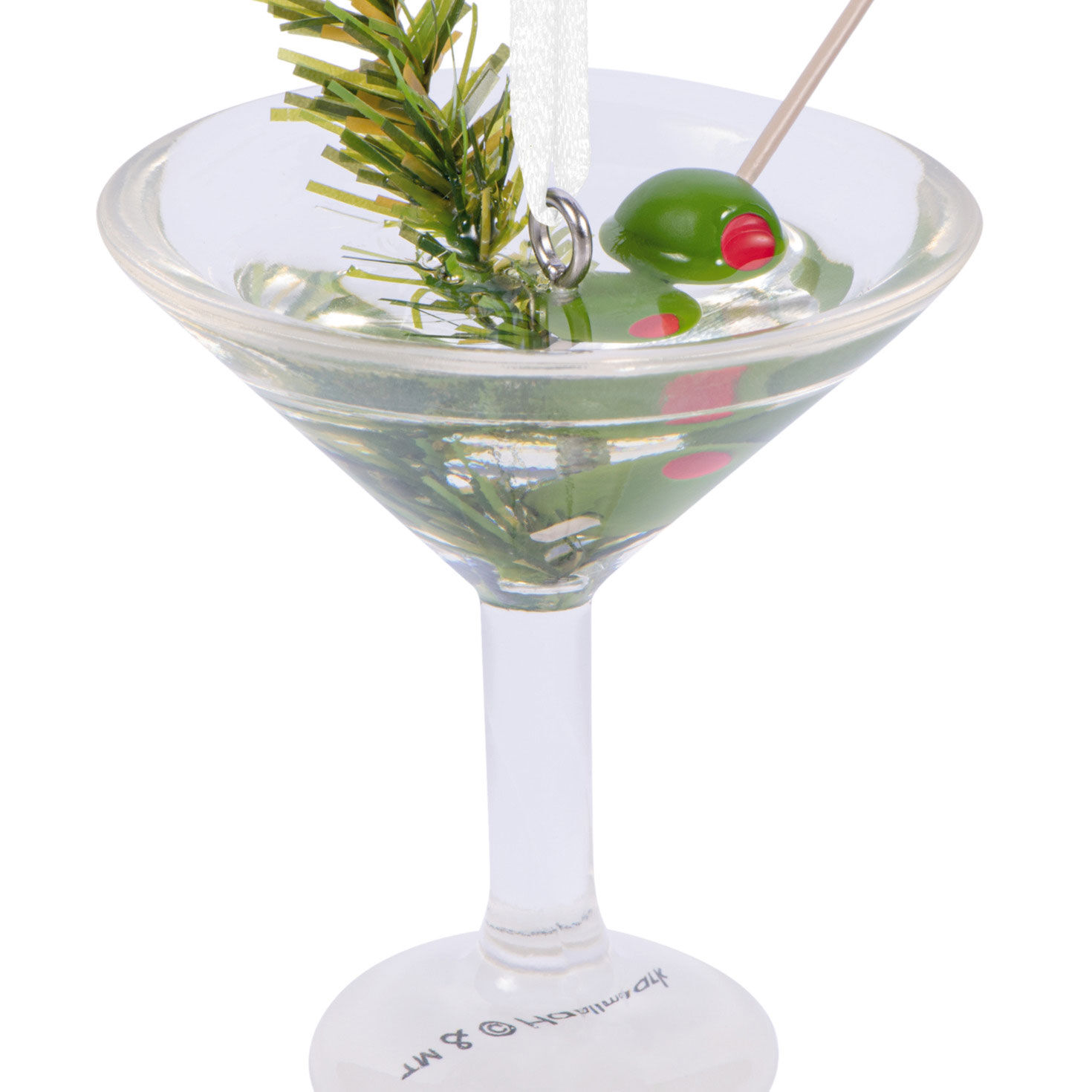 Festive Martini Christmas Ornament closeup view image number 5