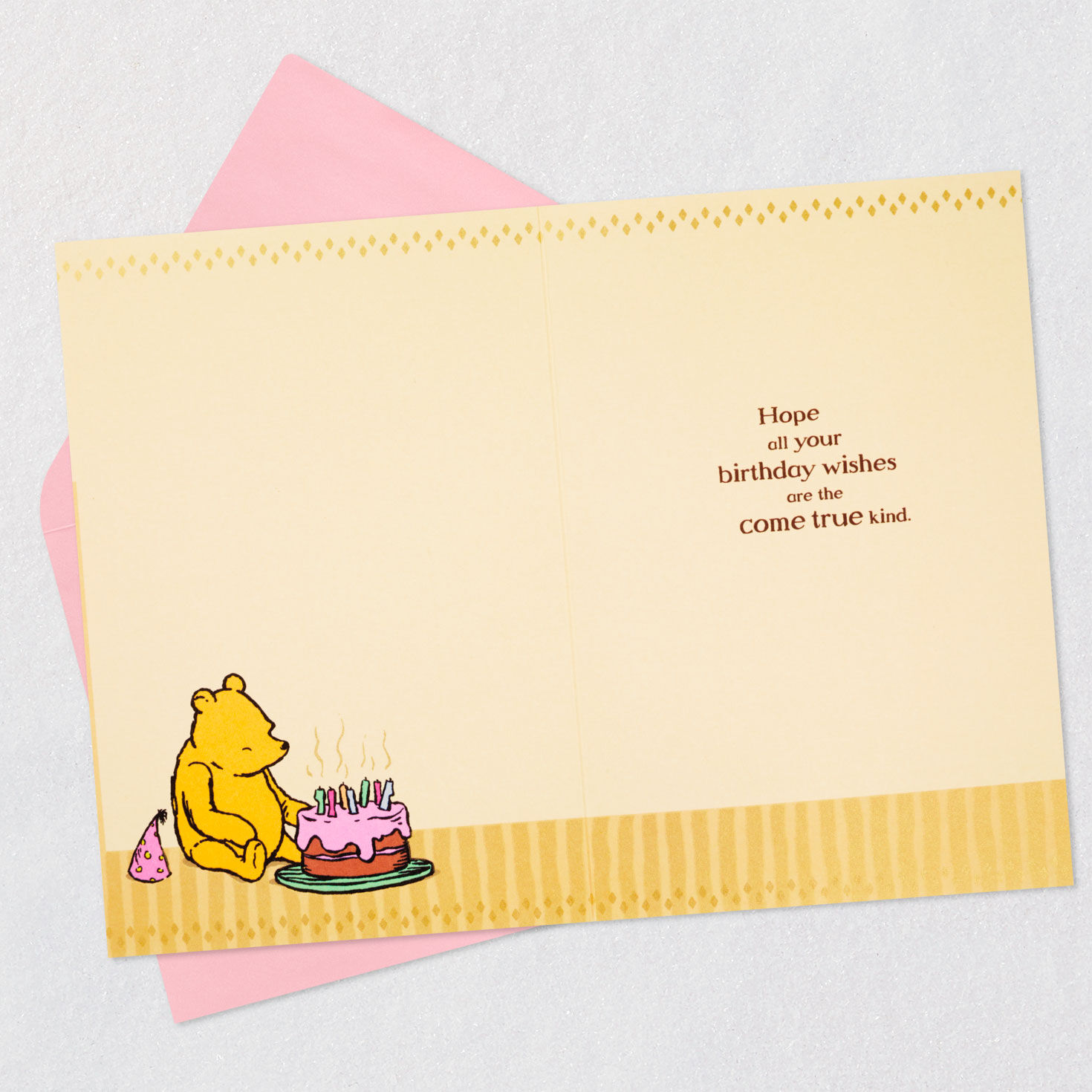 Winnie the Pooh and Cake Birthday Card Open card with envelope image number 3
