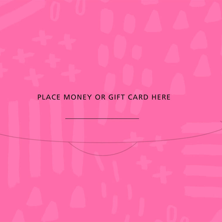 Pink and Black Doodles Bat Mitzvah Gift Card Holder sentiment image number 3