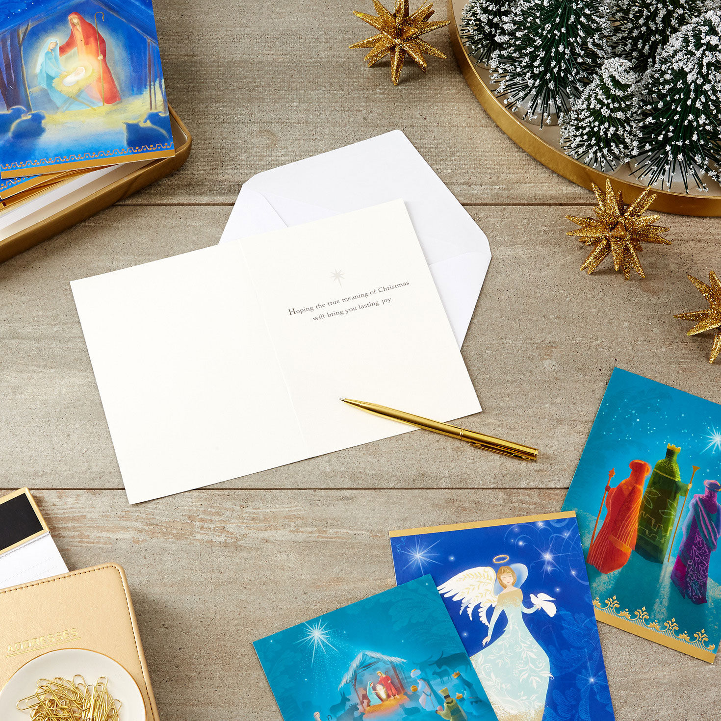 Nativity Scenes Boxed Christmas Card Pack in use image number 7