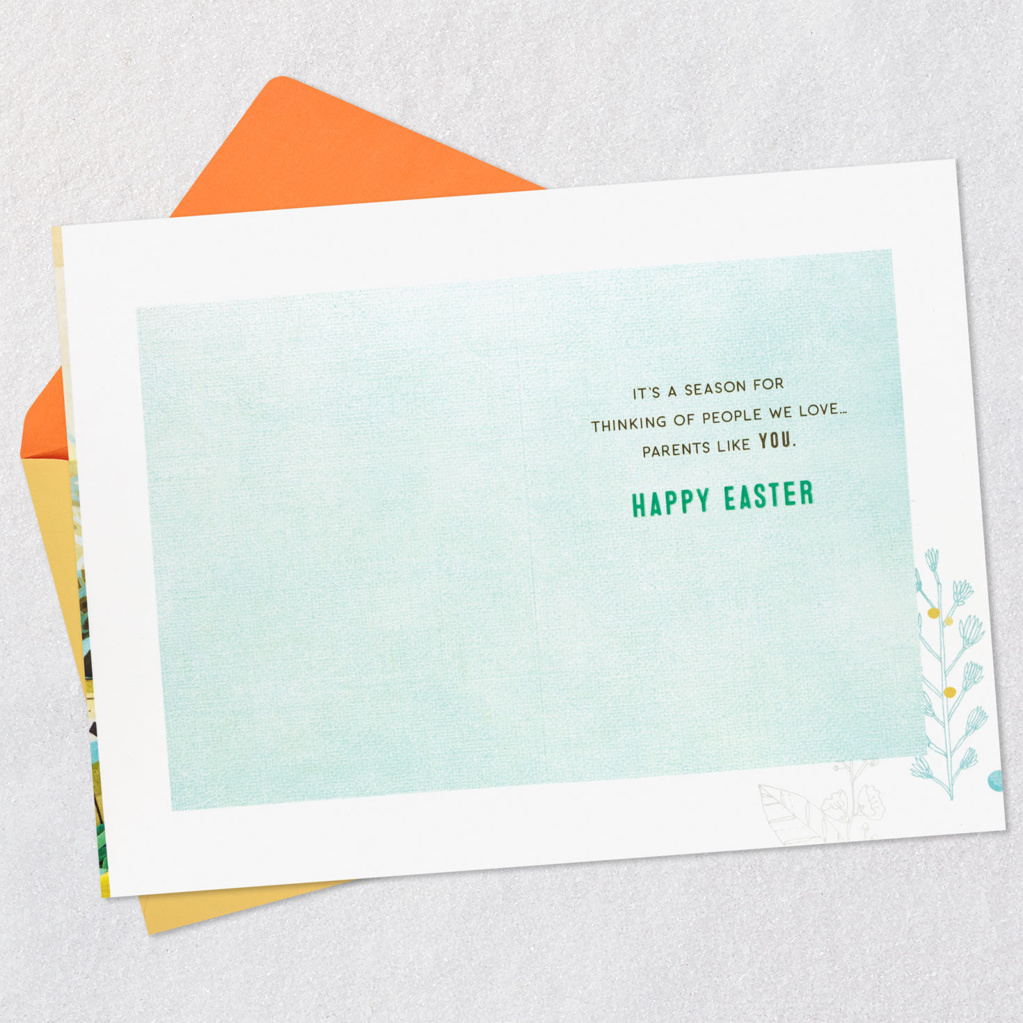 Decorated Eggs in Basket Easter Card for Mom &  Dad Open card with envelope image number 3