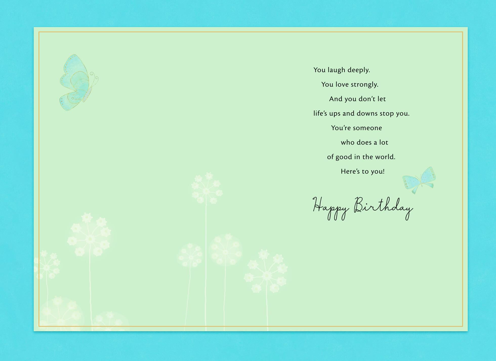 Butterflies on Blue Birthday Card